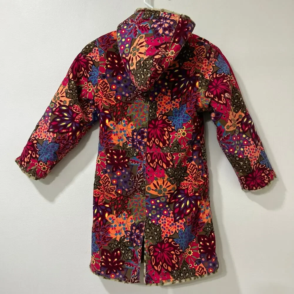 The Childrens Place Girls Medium 7/8 Reversible Floral/ Cheetah Jacket Y2K Retro